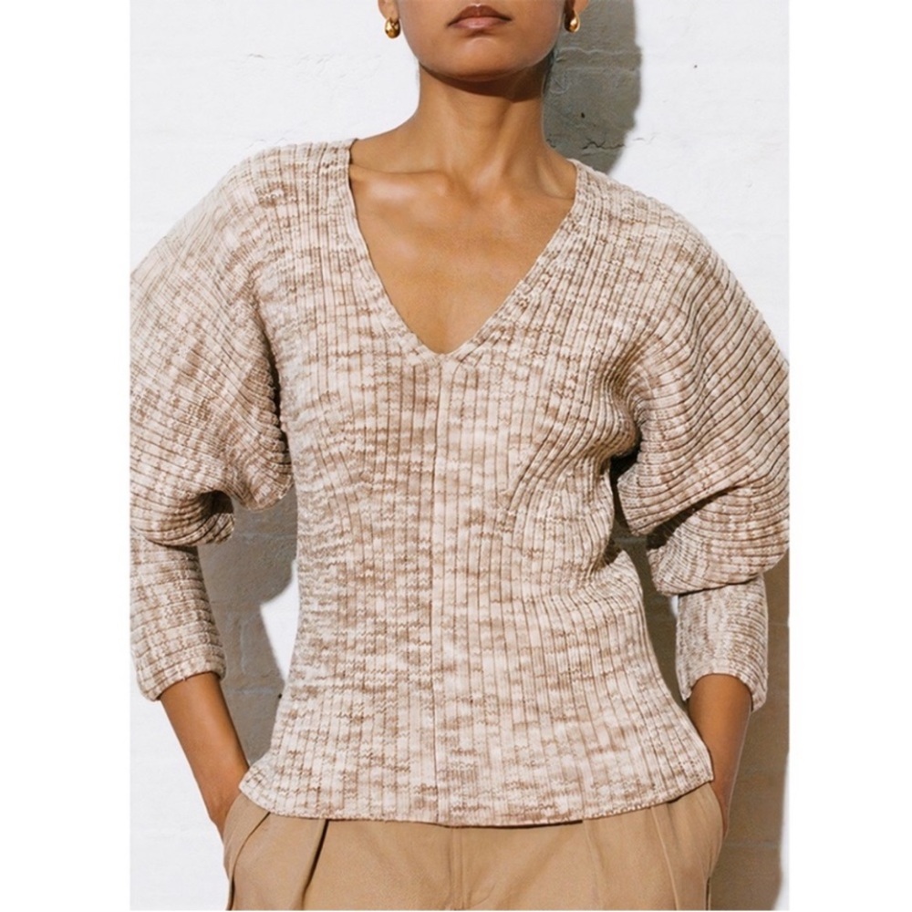 MARA HOFFMAN Olla organic cotton sweater balloon sleeves Sz L